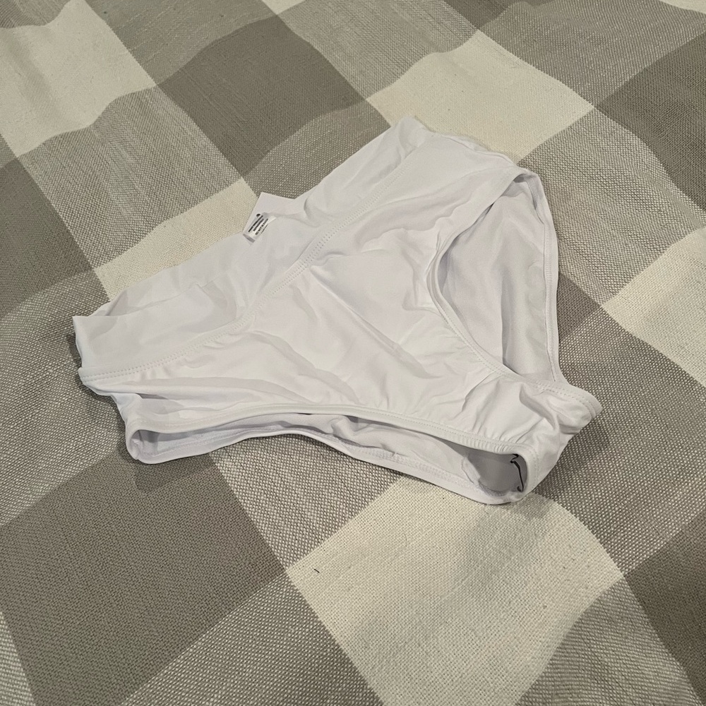 Brand new, white, high waist swim bottom